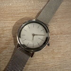 Skagen Silver-Tone Mesh Band Watch